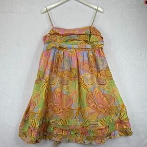 Farm Rio for Anthropologie Floral Print Ruffle Mini Dress Womens XL